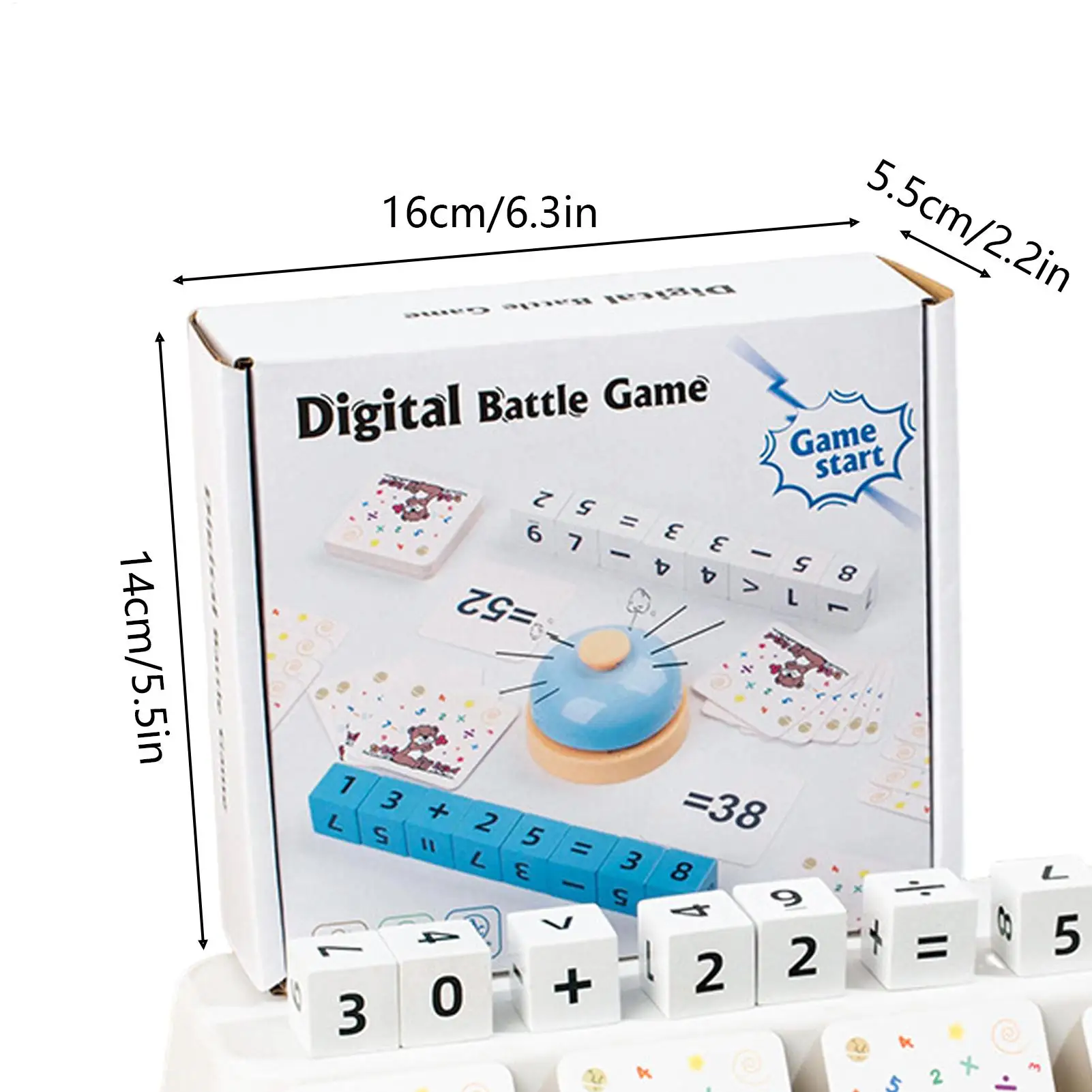 3歳以上の子供向けの木製算数学習ボード - 数字ブロックと数学演算カード付きの教育玩具