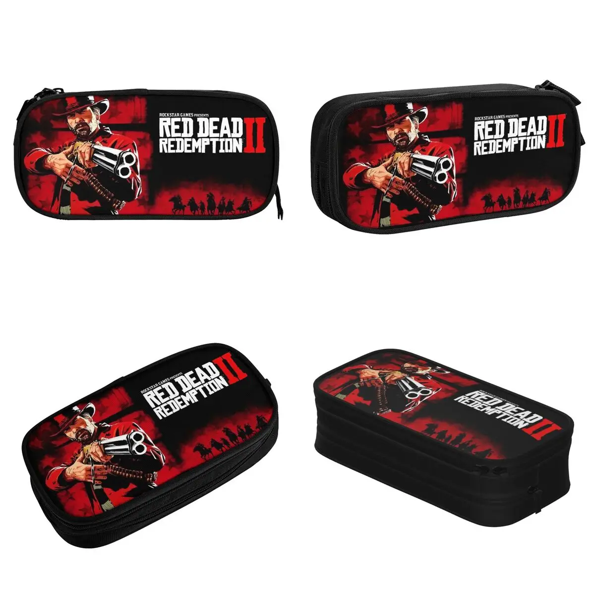 Red Dead Redemption RDR2 Pencil Cases West Cowboy Game Pencilcases Pen Big Capacity Bags School Supplies Zipper Stationery