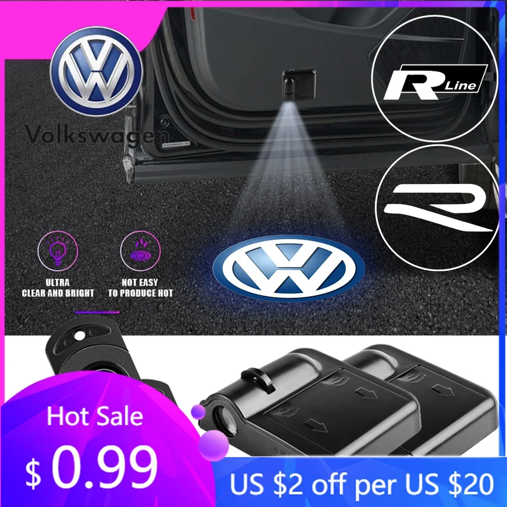 

Беспроводные HD-проекторы для автомобилей VW Volkswagen Jetta MK5 Golf, 2 шт., световые проекторы для дверей, приветственные лампы для Volkswagen Golf R Rline Tiguan