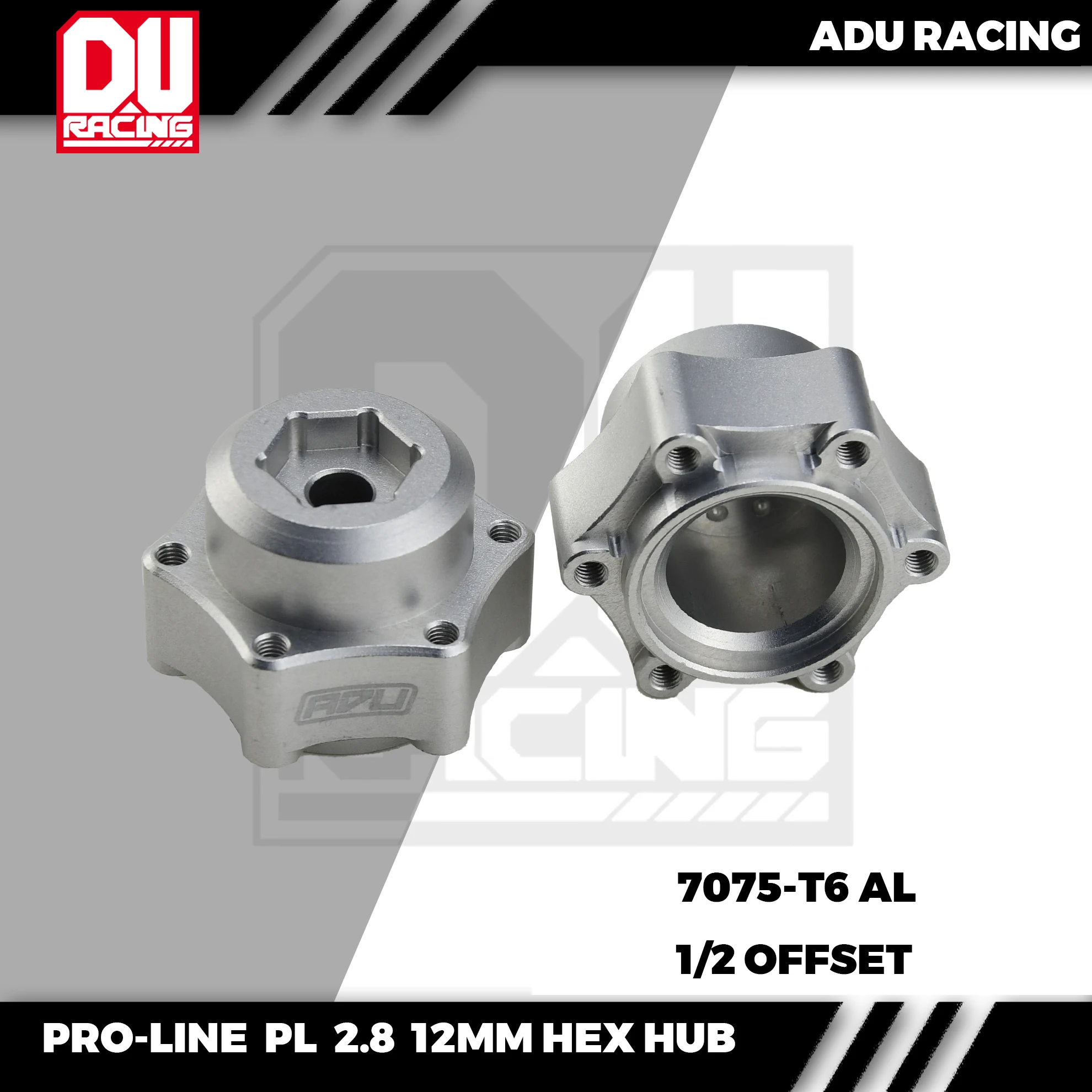 ADU Racing Wheel Adapter para PL ProLine 2.8 Wheel Pro6337, 7075-T6 1/2 Offset, 6x30 a 12mm