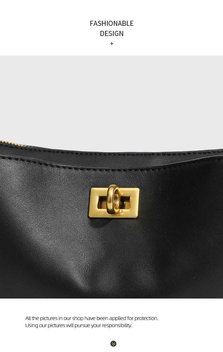 Luxuriöse Damen-Schultertasche aus Spaltleder - Klassische Paris Tote-Handtasche, Einfache Umhängetasche mit Metallschnalle – Detail 9