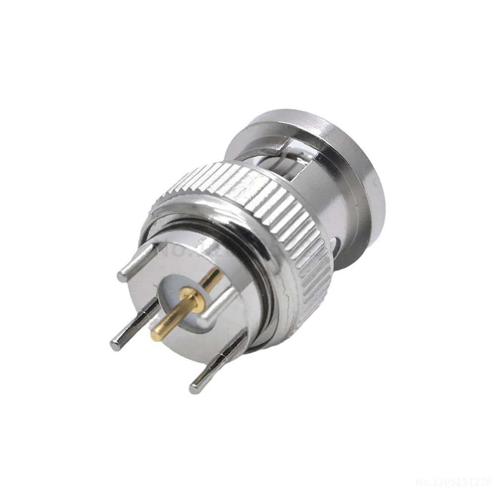 BNC-JE male straight plug PCB solder-type connector BNC board-mount connector 4-pin BNC male connector (1 pcs)