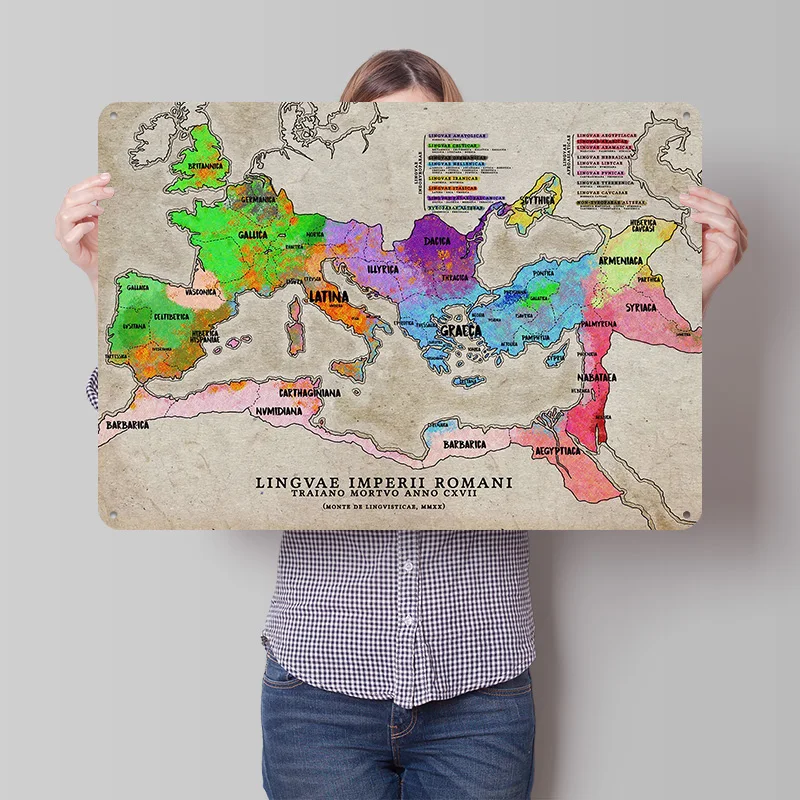 LINGVA IMPERII ROMANI Metal Poster Perfect Gift for Fans Lovers Personalized Wall Art Metal Sign for Home Decor Accessories Bar