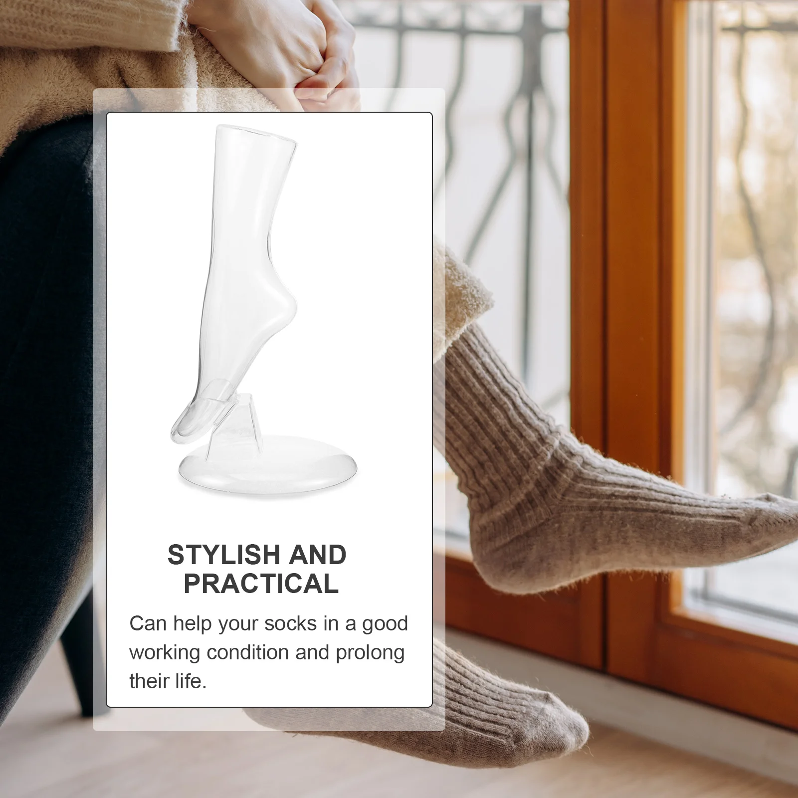 6er-Set Transparente Fußsocken-Display – PE-Fußmodelle Für Strümpfe, Socken & Kniestrümpfe – 36 Cm, Leicht & Tragbar