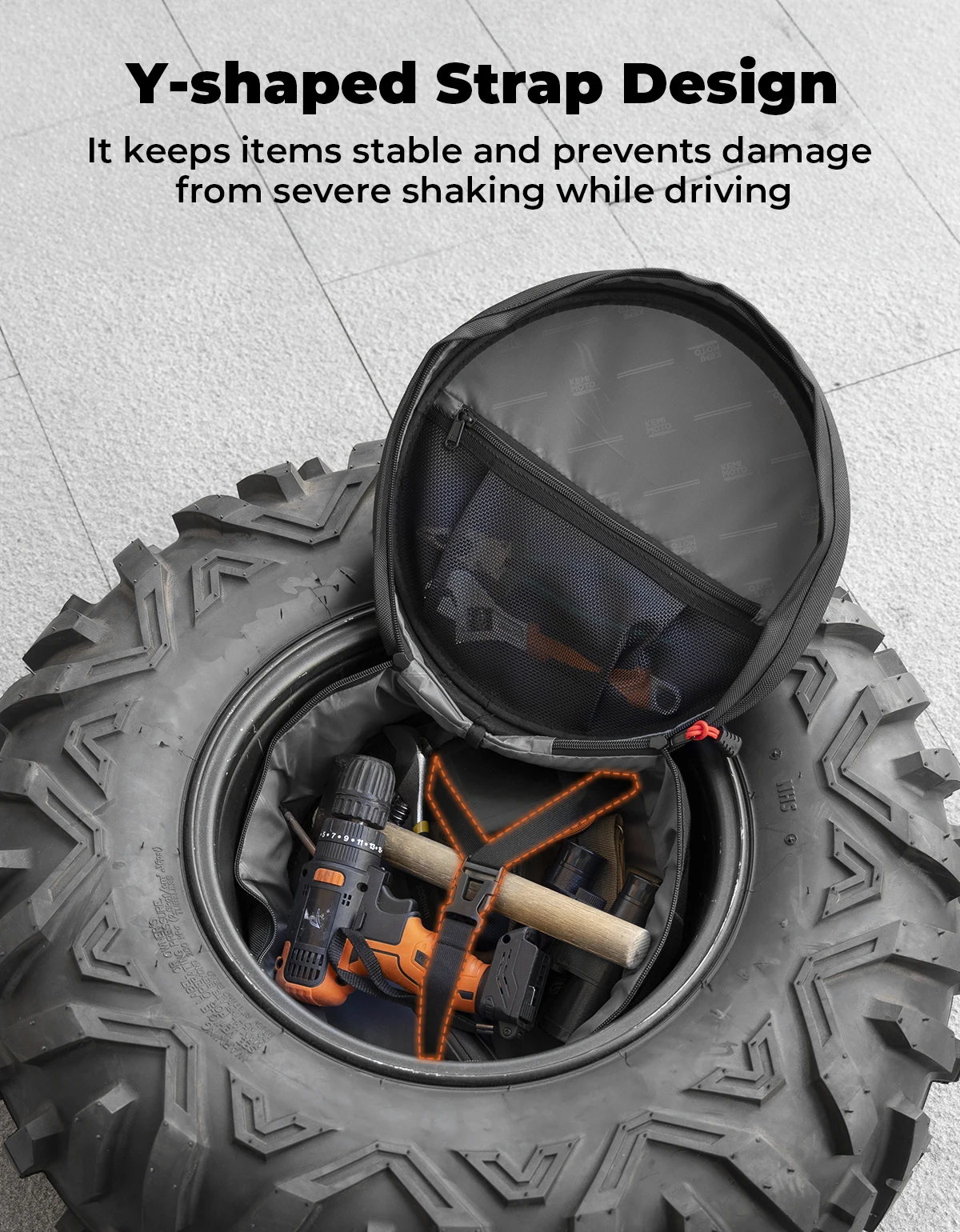 

Прочная сумка для хранения запасных шин с креплением на заднюю шину для Can-Am X3 и водонепроницаемой тканью Оксфорд, совместимая с Polaris RZR XP 1000