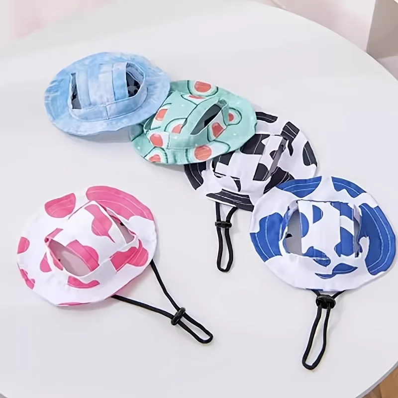 1Pcs Pet Breathable Sunscreen sun hat with adjustable safety buckle,UV protection outdoor hat,not stuffy pet Hat