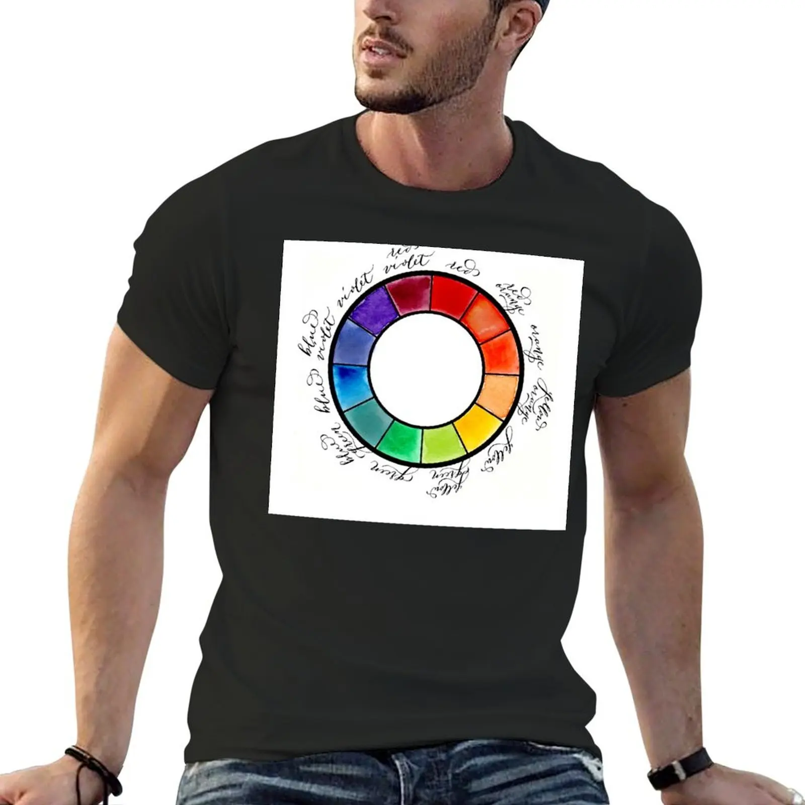 Color Wheel T-Shirt cheap stuff summer top plain t shirts men