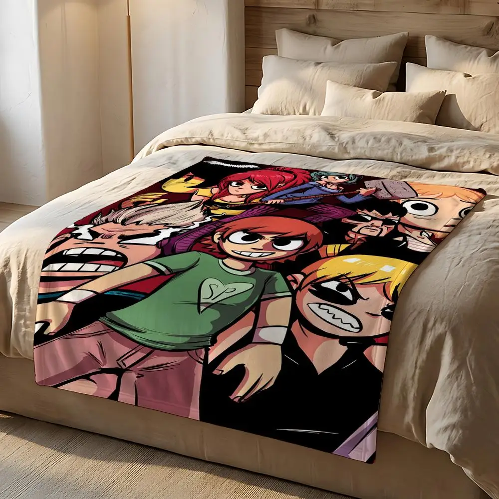 Comic Series Scott Pilgrim Throw Short Plush Throw Blanket Soft Skin-Friendly Multi-Scene Home Office