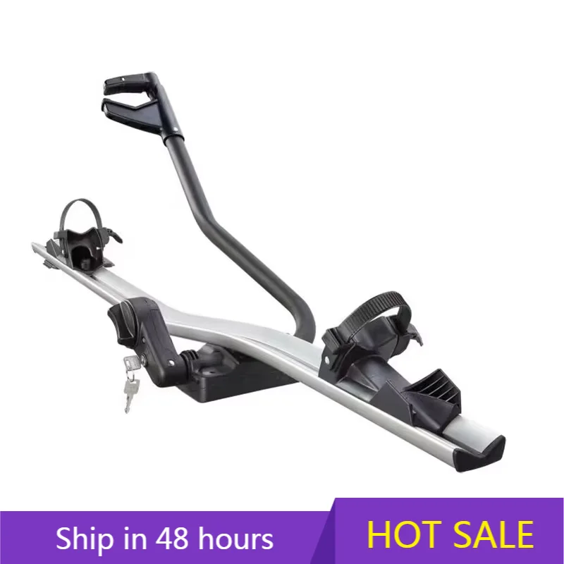 

POWER LEAP Single Aluminum Alloy Bike Rack for SUV Cars Roof-Mounted Vehicle-Mounted Mountain Bicycle Carrier with Fixing Frame
