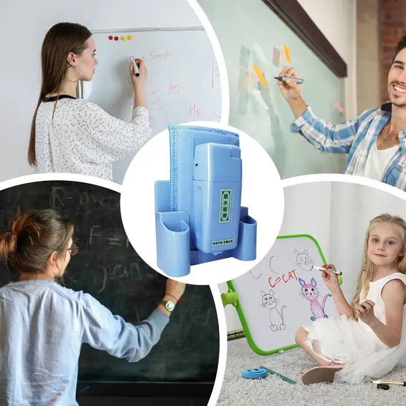 Dry Erase Magnetic Eraser 2 In 1 Dry Erase Eraser Magnetic With Cleaner Spray Multipurpose Cleaning Duster Reusable Blackboard