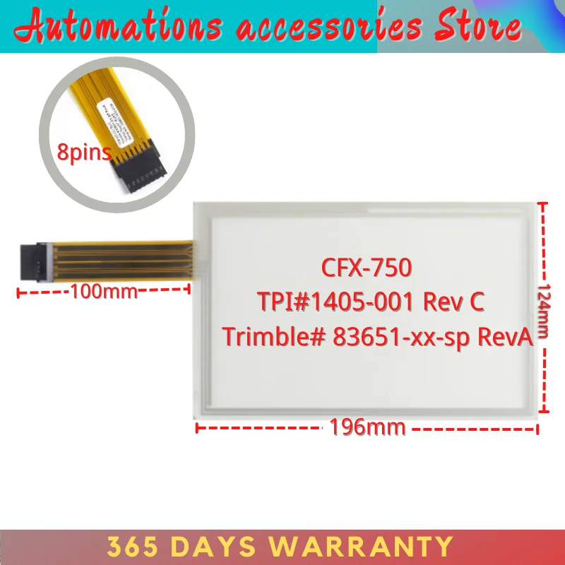 5PCS กระจกหน้าจอสัมผัสแผง Digitizer สำหรับ CFX-750 CFX 750 CFX750 TPI #1405-001 Re V.C Trimble # 83651-xx-sp rev.196*124 8