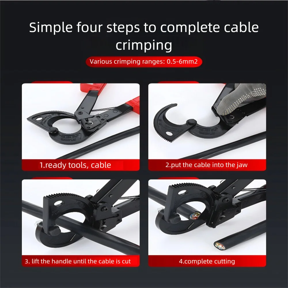 اسئلة كابل القاطع HS-520A سلك كماشة القطع مقص أداة كهربائي سلك القاطع كبير عبر القسم كابل أداة كماشة