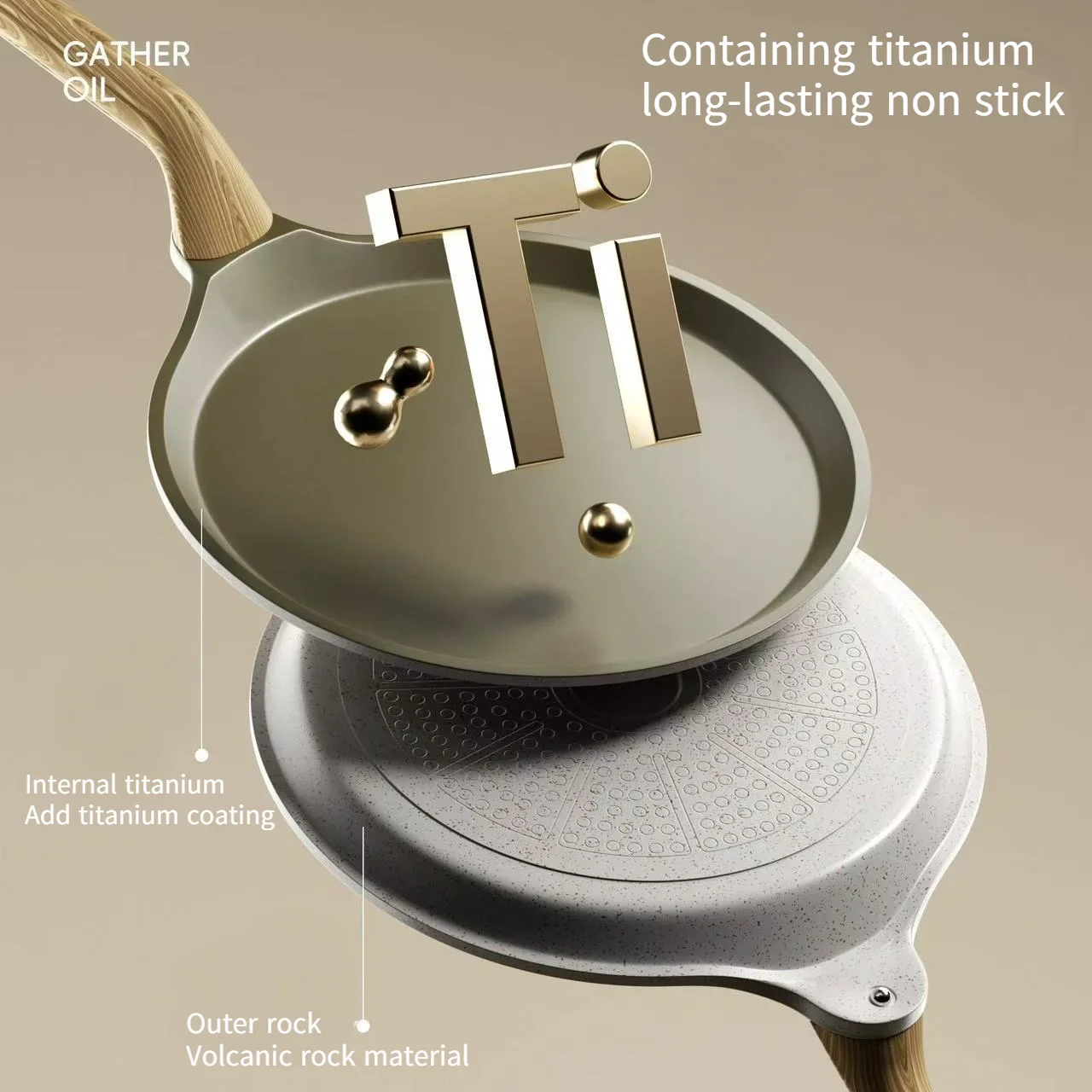 

Titanium flat bottomed pan non stick per special 8-inch frying pan household pancake pancake