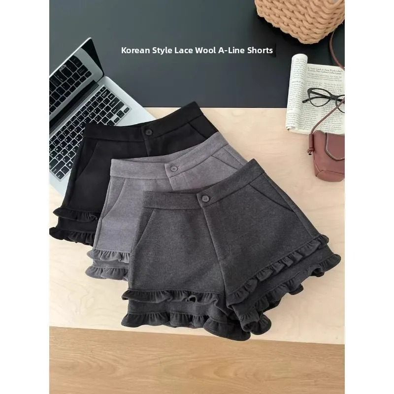 

Шорты с высокой талией и оборками по низу, в нежном повседневном стиле, с цветочным принтом, из хлопка, укороченные, новинка весенней коллекции