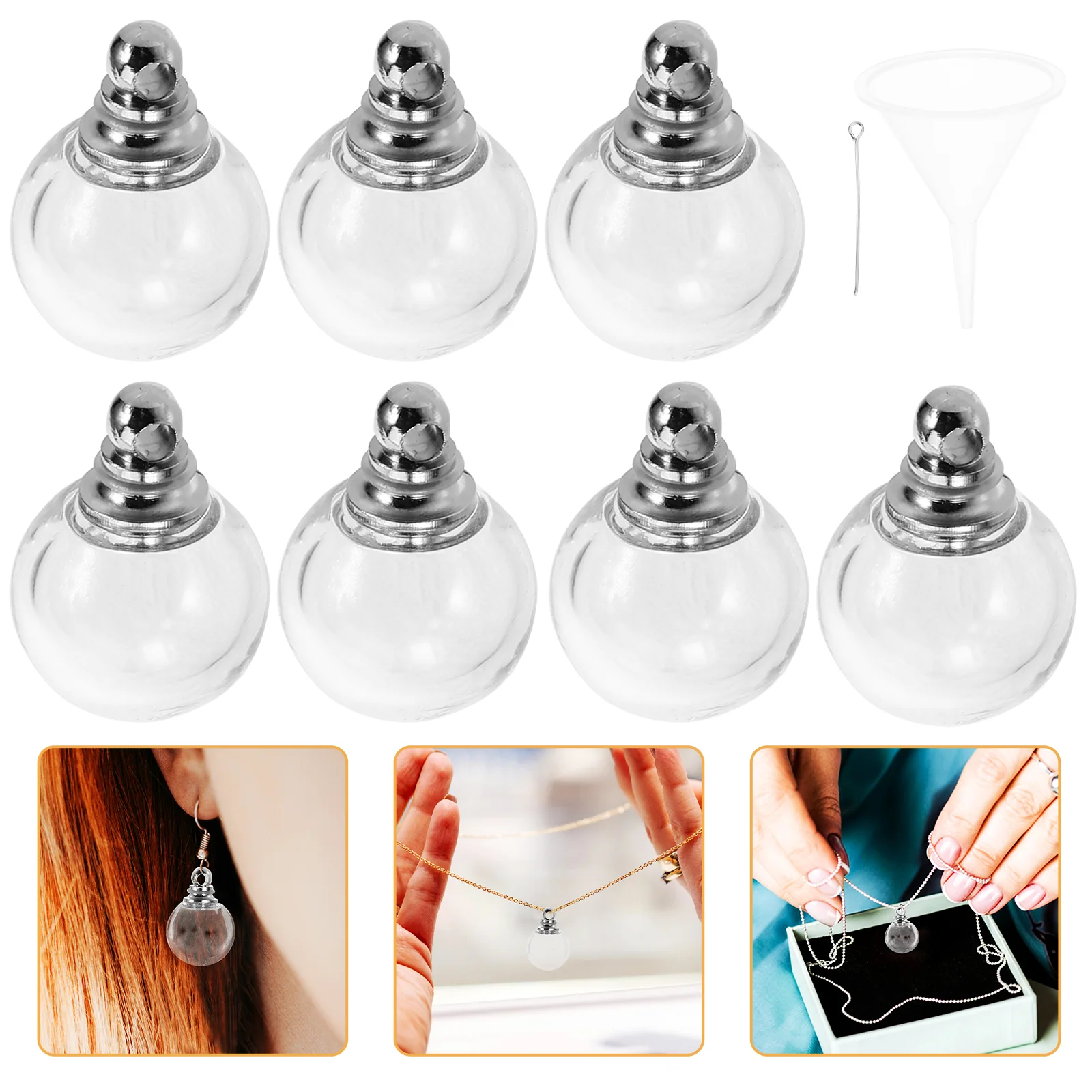 10 Pcs Glass Ball Charm Mini Charms Jewelry Pendant Transparent For Making Balls