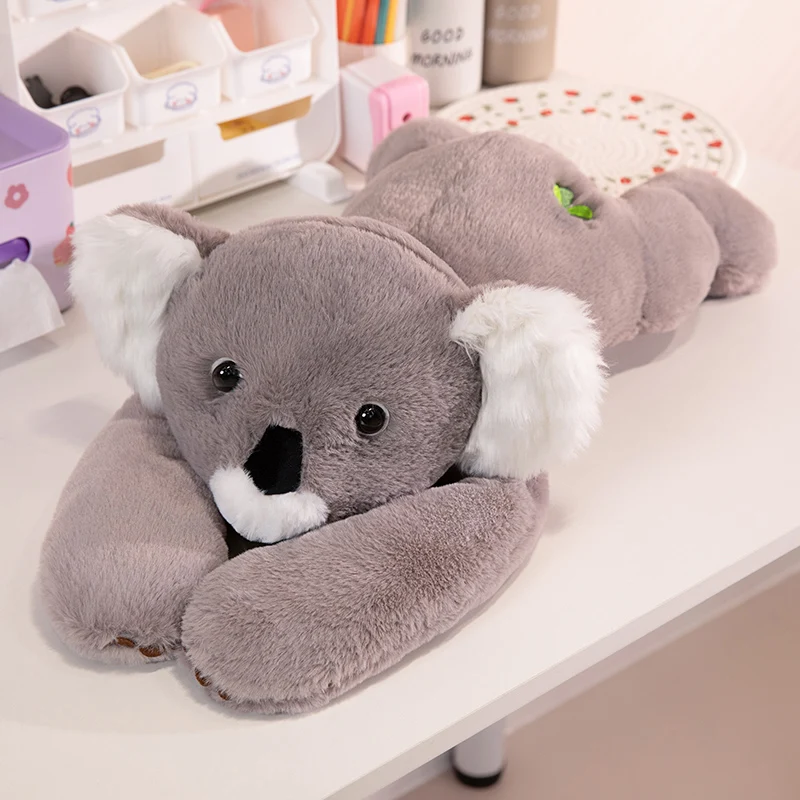 Lying Prone Stuffed Animals with Weighted Arms  Red Panda Pink Bear Deer Koala Dinosaur Plush Toys for Sleep & Gifting
