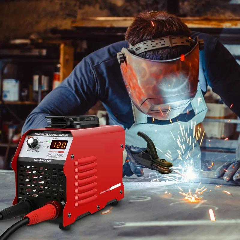 Stick Welder 110V, Actual 120Amp Smart Hot Start Arc Force Anti-Stick Mini Portable Welding Machine, Digital IGBT Inverter