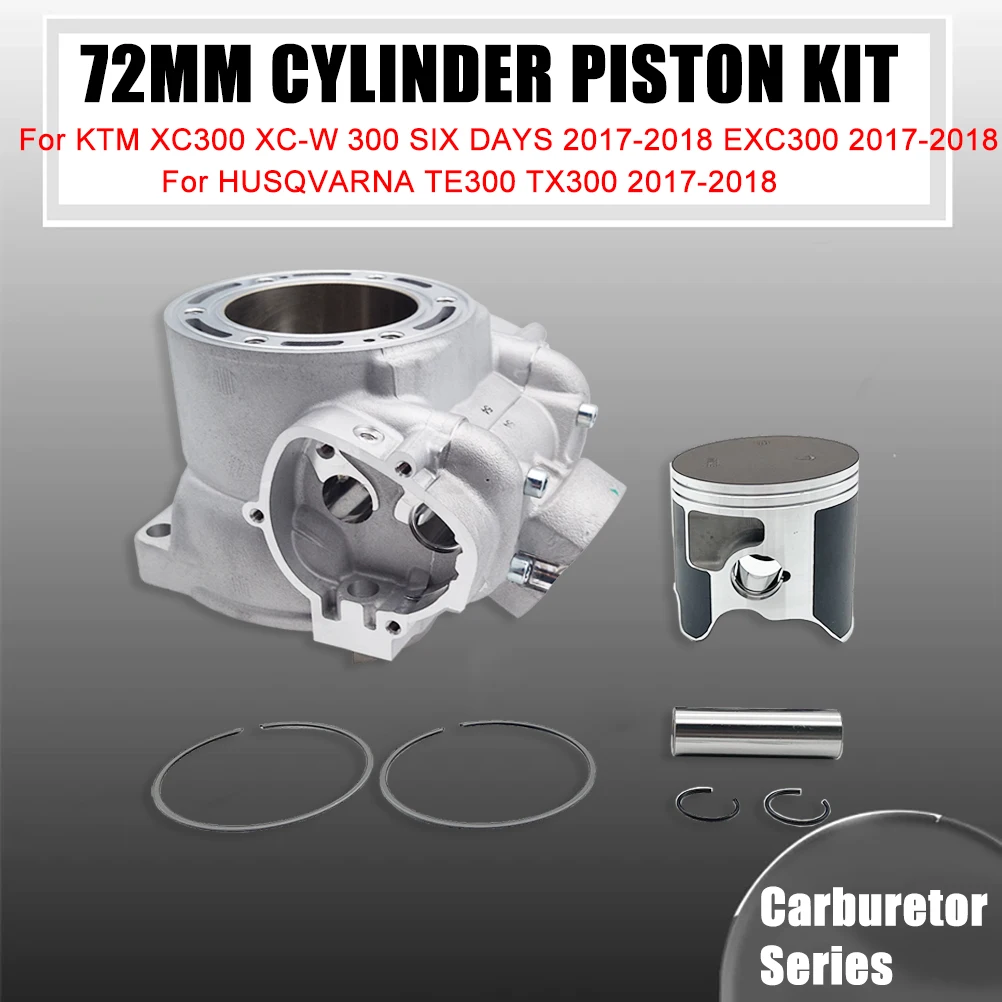 

HOT 2017-2018 Motorcycle 72mm Cylinder Block Kit For KTM HUSQVARNA TE TX XC XCW EXC 300 SIX DAYS 300cc Piston Ring Set Dirt Bike