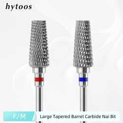 HYTOOS Flat Top Tapered Tungsten Nail Drill Bits 3/32 Dust Proof Carbide Drill Bits for Nails Manicure Gel Acrylic Removal Tools