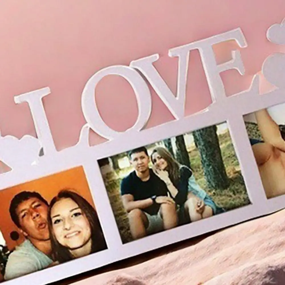 Creative Dependable Wooden Picture Frame Unique White DIY Photo Frame Simlke Couples Wall Frame Tabletop