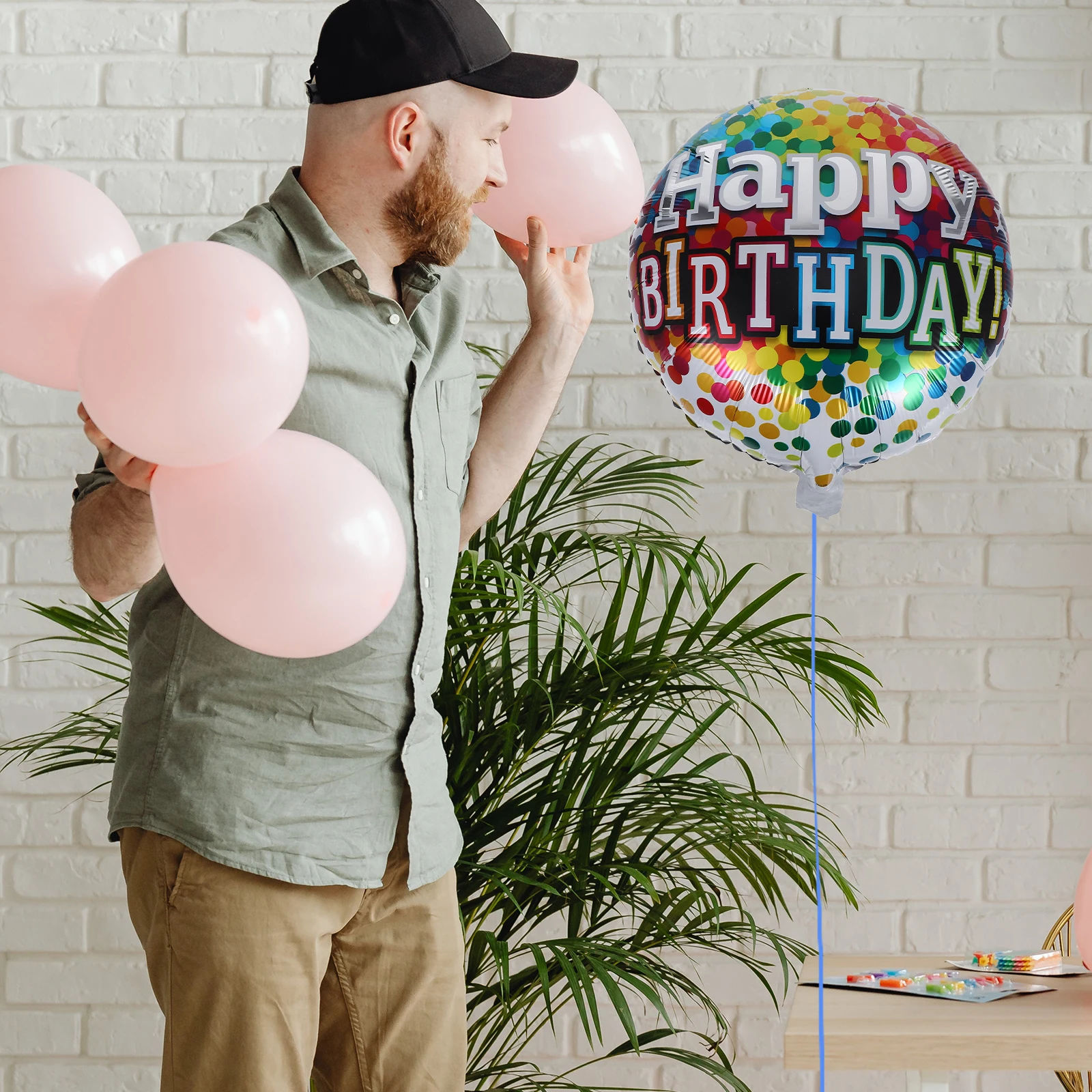 

6 Pcs Birthday Party Decoration Round Aluminium Film Balloons Helium Letter Foil Aluminum Bolloons Shaped