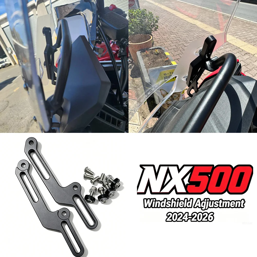 For Honda NX 500 500NX NX500 Windscreen Riser Kit 2024-2026 NX500 Windshield Adjustment Bracket NX500 Adjustable Screen