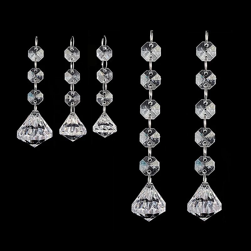 10pcs Acrylic Crystal Beads Pendant Garland Chandelier Hanging Party Wedding Decoration Tables Centerpieces Curtain DIY Decor