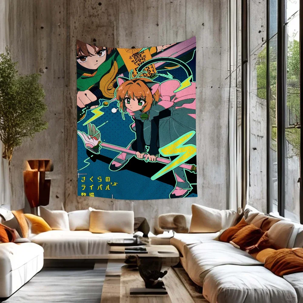 Cardcaptor Sakura Cartoon Tapestry Bohemian Wall Tapestries Mandala Wall Hanging Sheets