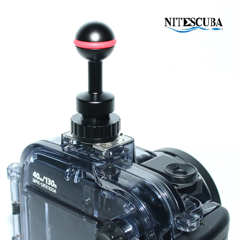 spherical mounting head hot and cold shoe base adapter connector, suitable for waterproof video casing of diving cameras