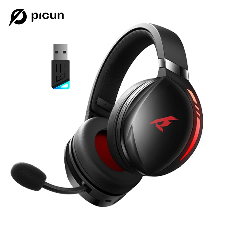 Kofire UG-06 Gaming Headset Low Latency 2.4G Bluetooth Wireless Headphones with Mic RGB Gradient Light Wired for PC PS5 Switch