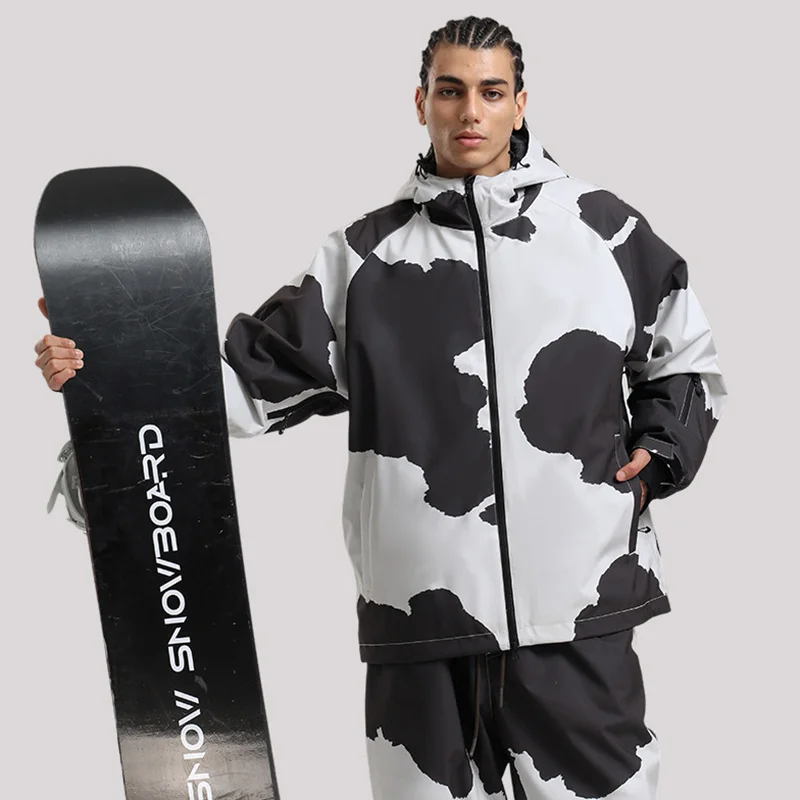 Ski Jacket Windproof Waterproof Adult Loose Hooded Style Skiing Wear Winter Outside Activity Snowboard Sports Breathable Clothes