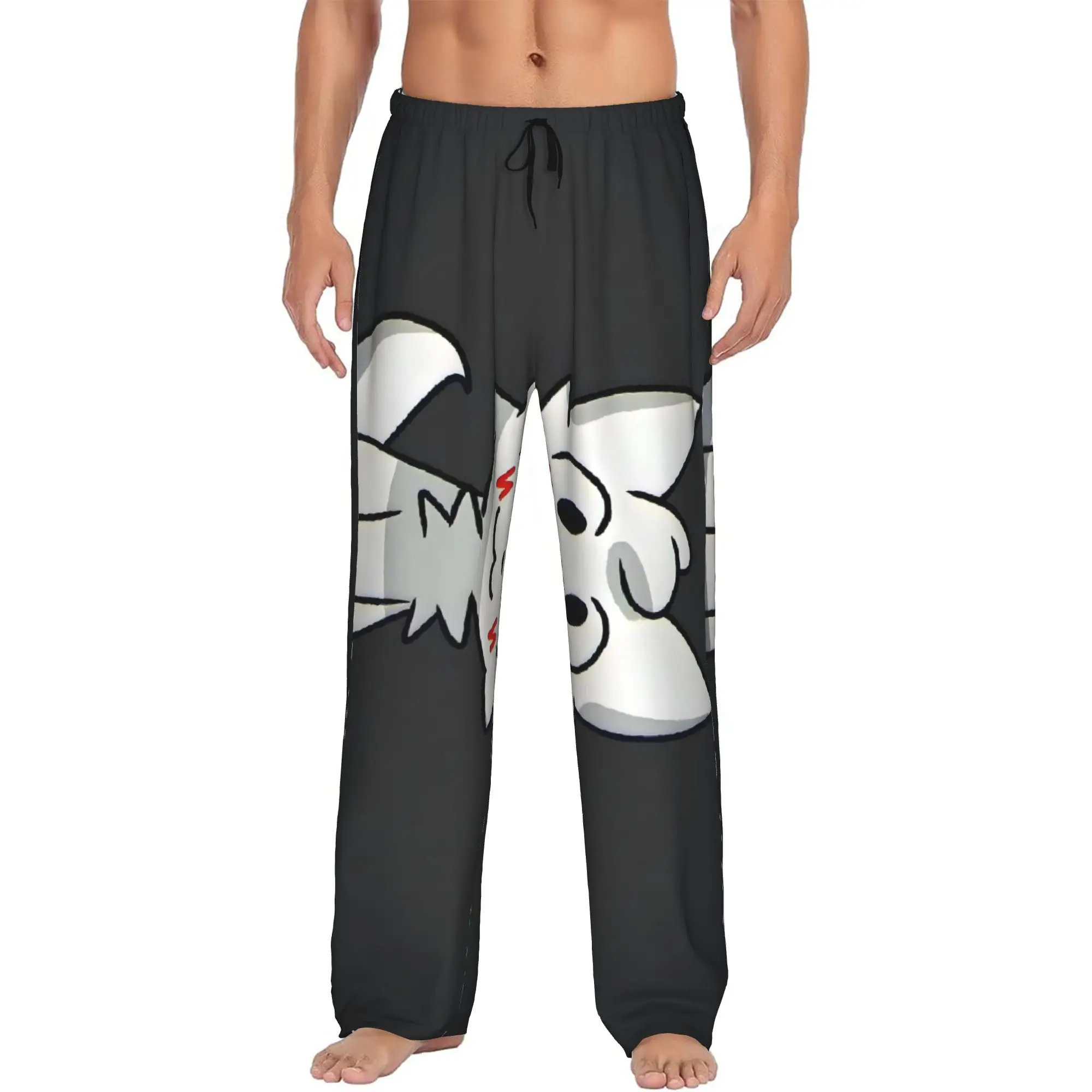 

Custom Boykisser Silly Cat Pajama Pants Men's Cute Cartoon Lounge Sleep Stretch Sleepwear Bottoms with Pockets