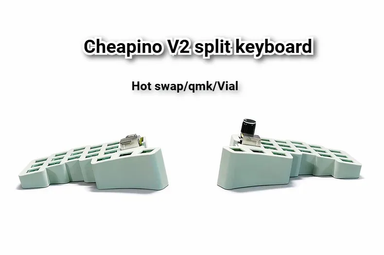 

Cheapino V2 Split Keyboard 3x5 Tent Tilt Angle Knob Wired Keyboard Hotswap White Black Game Keyboard Accessory QMK Vial Teclado