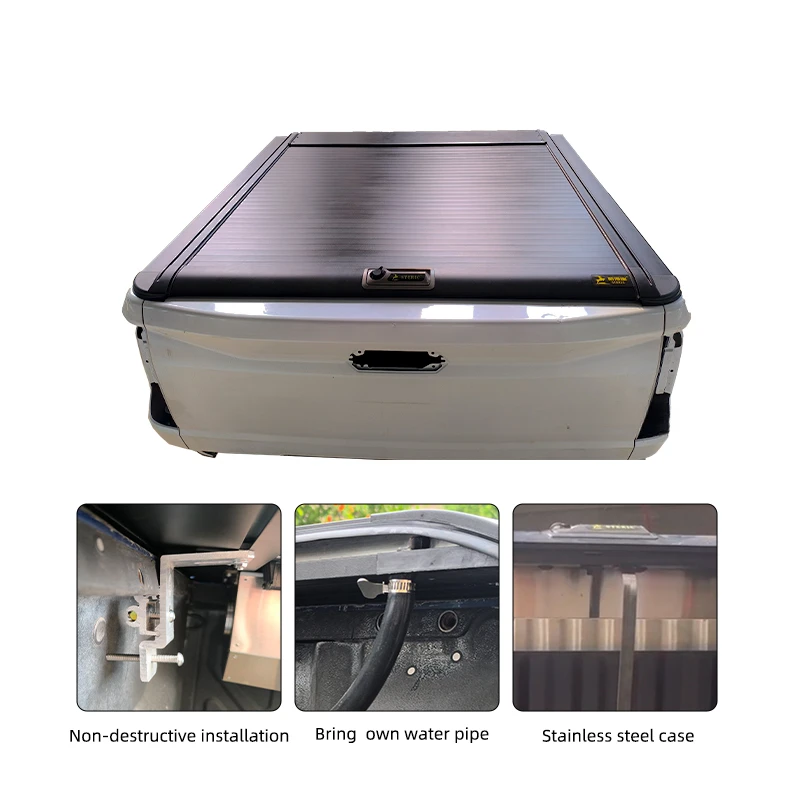 Heavy Duty Universal Aluminum Pickup Truck Bed Retractable Roller Shutter With Hinged Operation Exterior Accessories