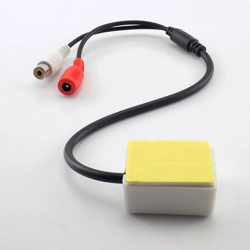 Dc 9V-12V Microfoon Geluidsmonitor Audio Pickup Luisteren Monitoring Rca Vrouwelijke Adapter Voor Cctv Audio Camera Beveiliging L19