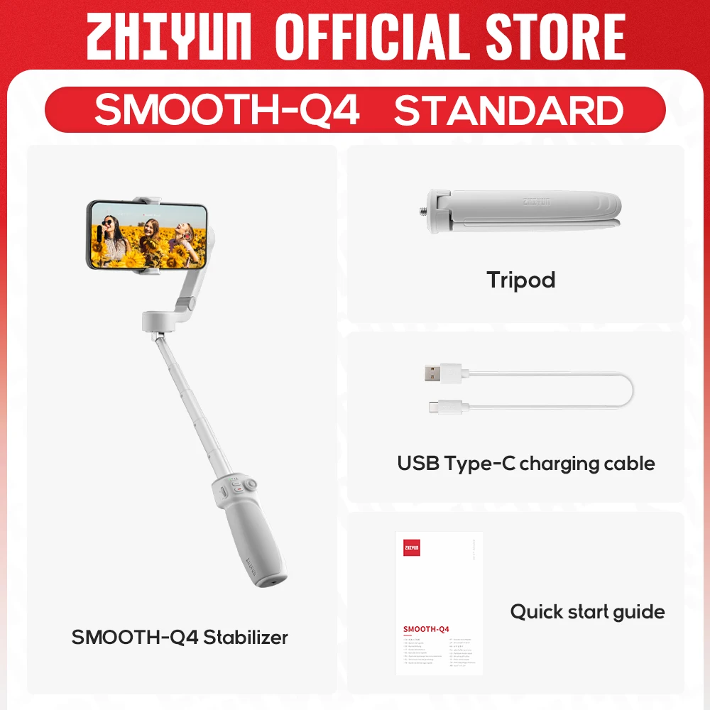 ZHIYUN Official Smooth Q4 Smartphone Gimbal 3-Axis Handheld