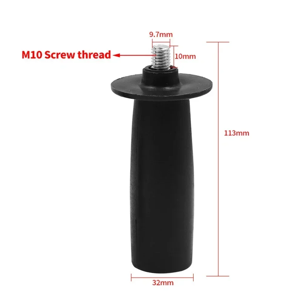 Imagem -02 - Ferramentas Elétricas Ângulo Moedor Alça M10113 mm Metal Plástico Lidar com 1pc mm 10 mm Preto Confortável Aperto Alça Lateral