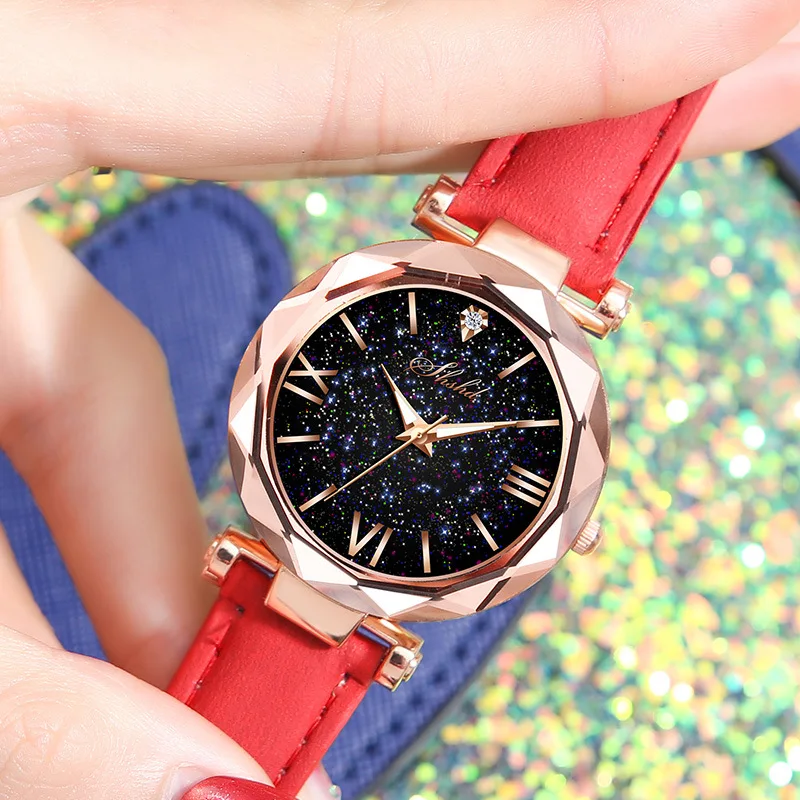 WOKAI high quality fashion casual women\'s Belt full diamond English watch Student women\'s fashion retro classic Roman clock