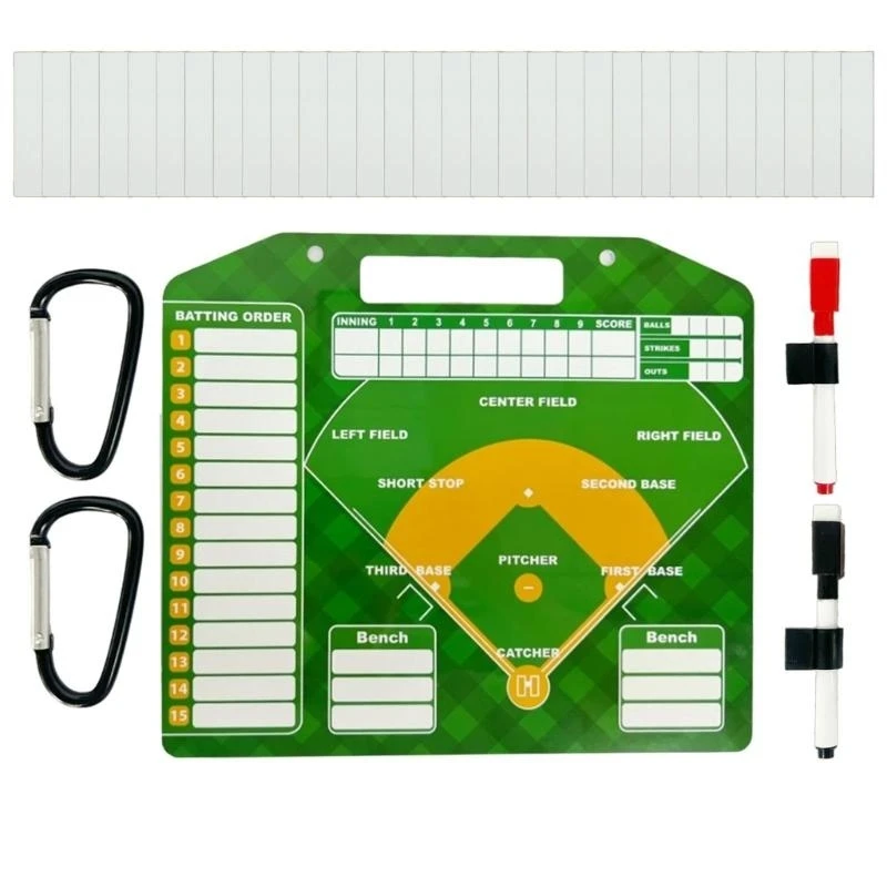 

Baseball Lineups Board Double Sided Dry Erases White Boards Coaching Clipboard