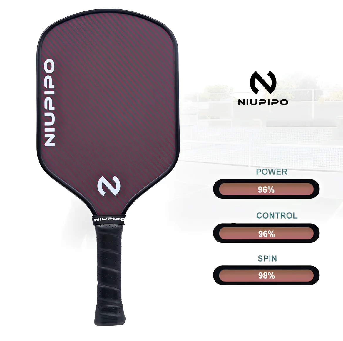 Niupipo 16MM Kevlar Pickleball Paddle Thermoformed Technology Hi-Strength Fabric PP Honeycomb Core Enhanced Power&Control&Spin