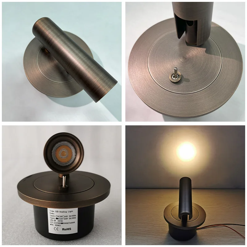 جزءا لا يتجزأ من وحدة إضاءة LED جداريّة مصباح مع التبديل قابل للتعديل فندق غرفة نوم اللوح الأمامي القراءة ضوء السرير الشمعدان الأضواء تركيبات AC100-220V #3