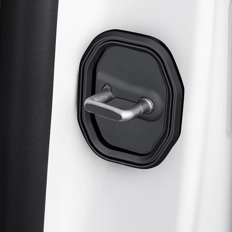 

For LiXiang ONE 2019-2025 Silica Gel Black Car Door Lock Cover Trim Sticker Car Accessories