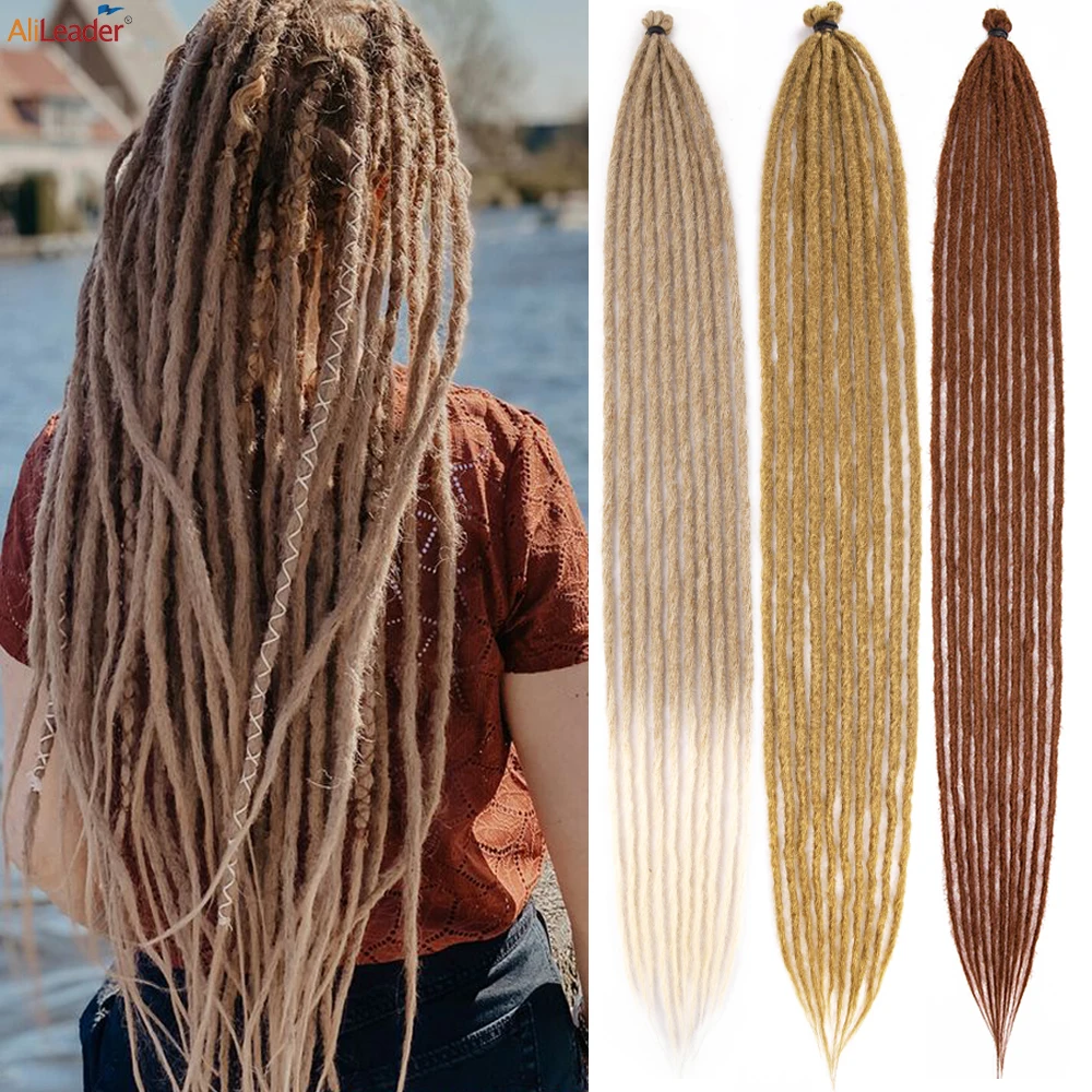 

Synthetic Hip-Hop Crochet Hair Braids Soft Blonde Braiding Hair Extensions Fashion Reggae Hair Pre-Looped Dreadlocks Braid 36"