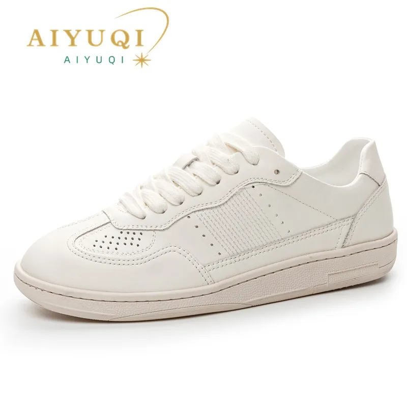 

AIYUQI Women's Sneakers 2024 New Autumn Genuine Leather Casual Shoes Women Strappy Flat Student Shoes Women