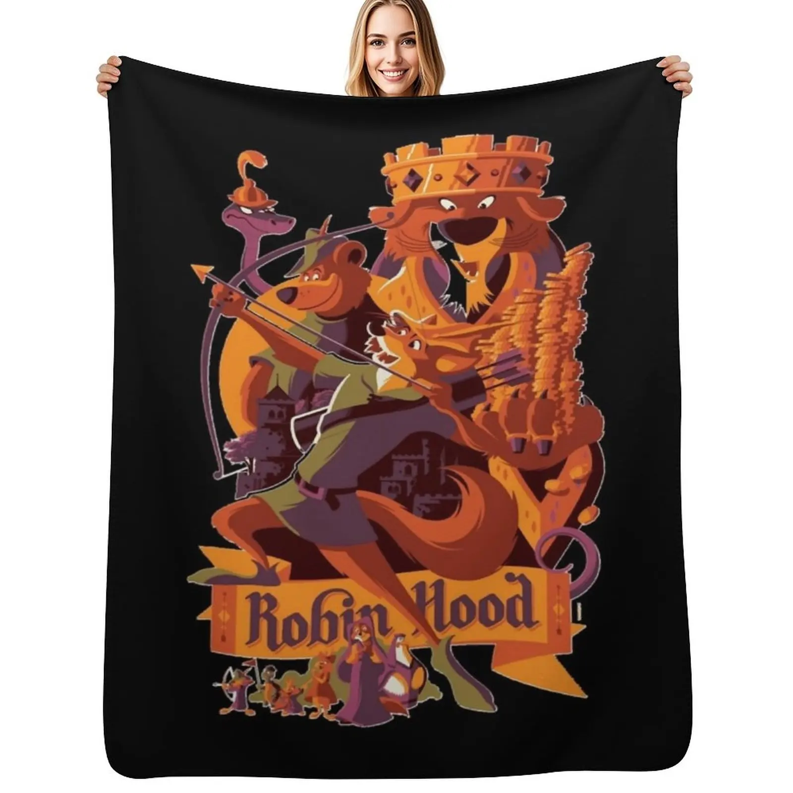 

Robin hood cartoon merch Throw Blanket Foldable Soft Warm Blanket for Outdoor Use