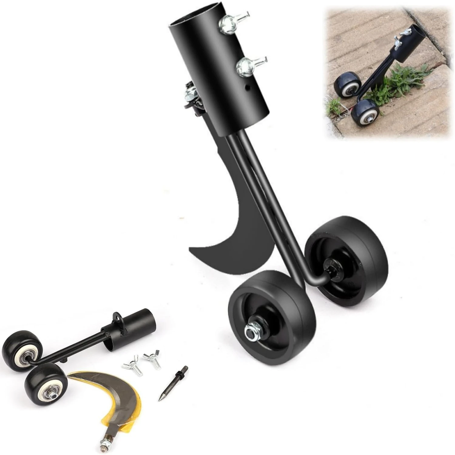 

Convenient, Efficient Heavy-Duty Stand Up Weeder for Quick Weed Elimination - Superior Hassle-Free Rolling Design Long-Lasting