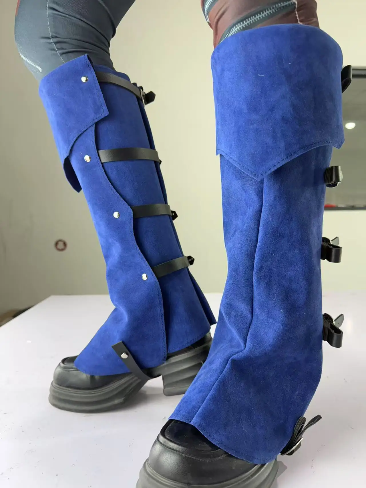 

Halloween Medieval Red Viking Leggings Pirate Boots Long Boots Cover Cosplay Boots Cover Rubber Shoe Cover Role Play Equipment