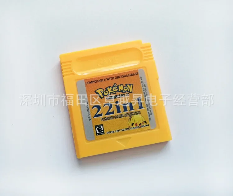 GBC GB Game Card 22in01 Pokemon Game Collection 22-in-1 Simplified Version Collection of Pokemon Character Game Players