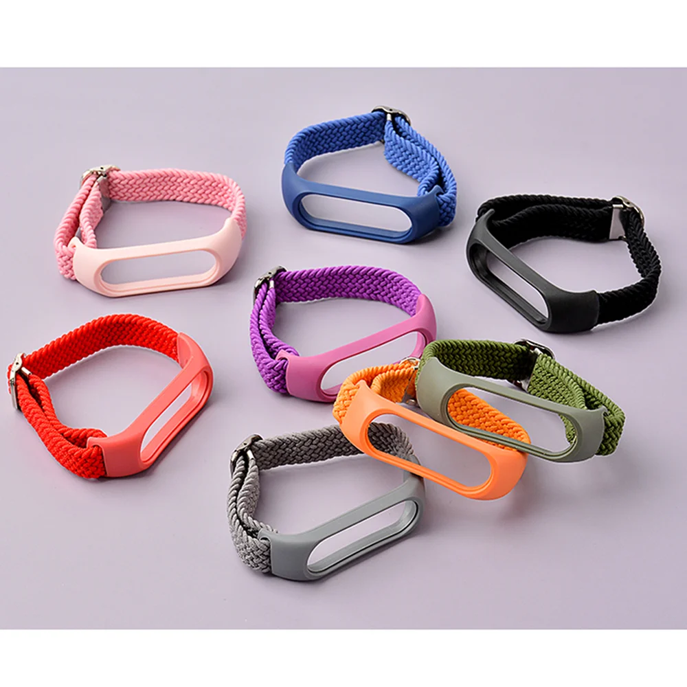 Bracelet for xiaomi mi band 7 6 strap braided solo loop Elastic fabric nylon miband Replacement belt correa mi band 5 4 3 strap