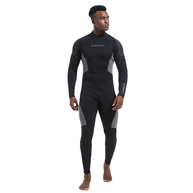 Wholesale new men's 3mm coveralls warm and coldproof snorkeling winter swim wetsuit jellyfish suit surfsuit set